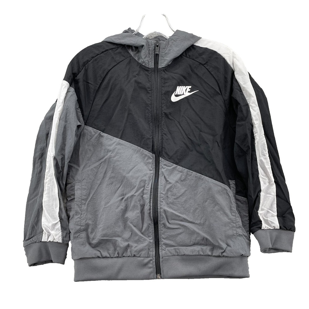 Nike Jacket Youth Medium Nylon Hoodie Sportswear Training Logo Athletic Gym